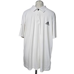Adidas Climacool White Black Collar Polo Shirt L